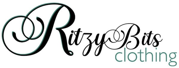Logo of Ritzy Bits clothing on a white background
